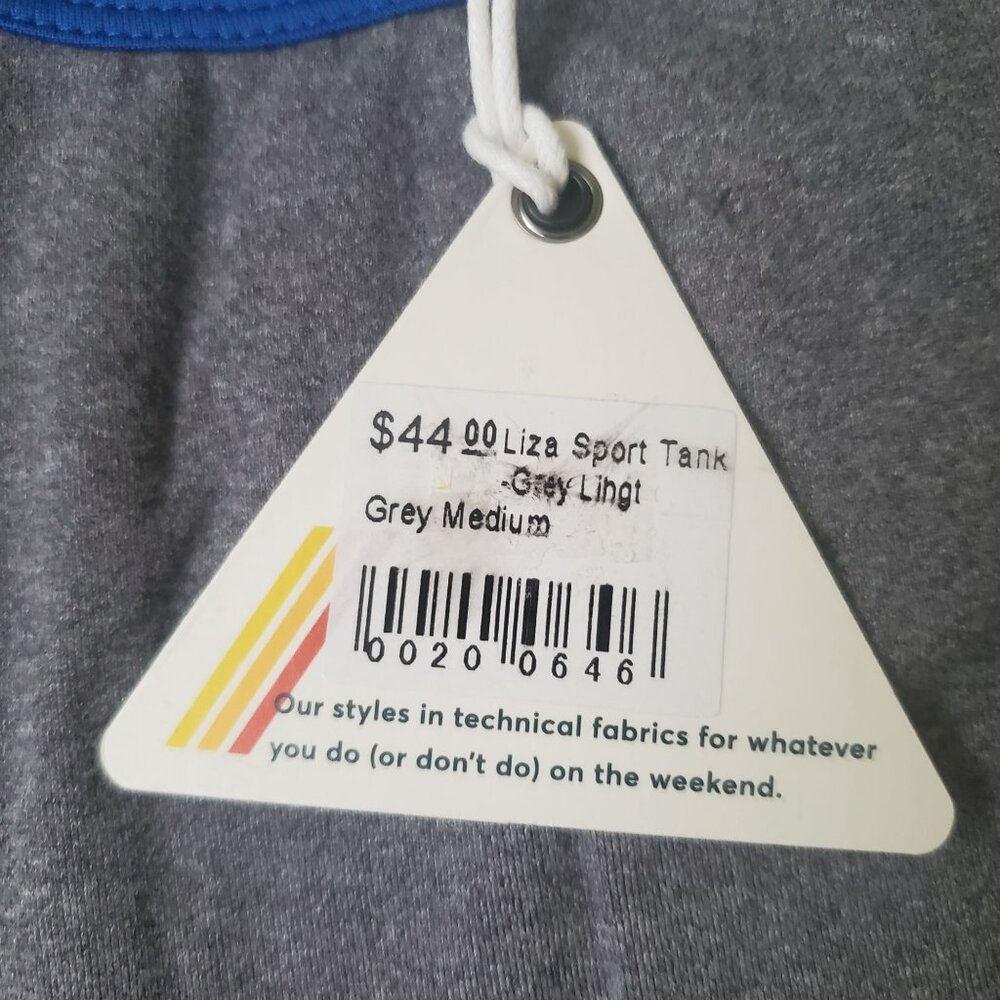 Marine Layer Liza sport tank top womens size medium Gray round neck activewear - Picture 6 of 9